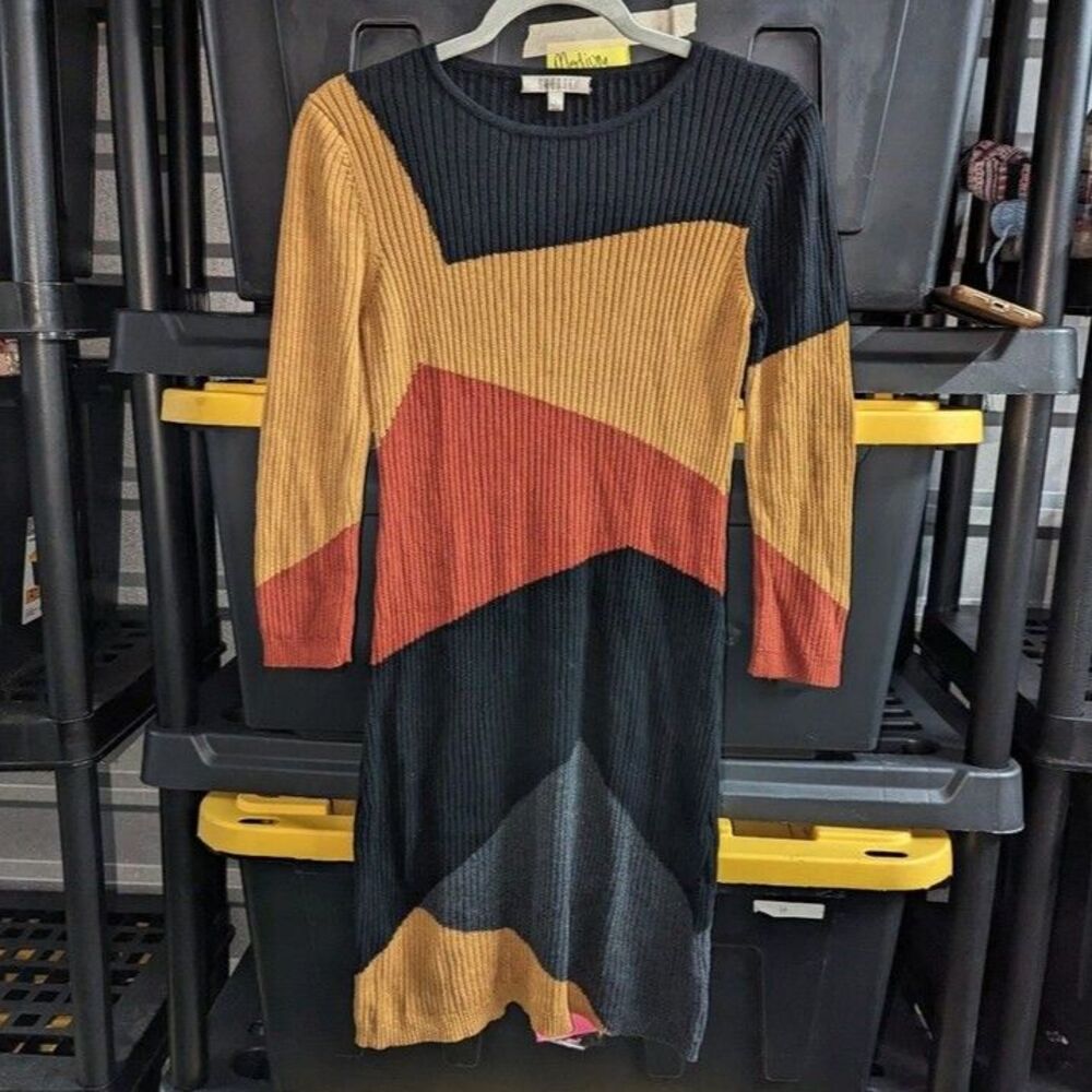 Vintage Color Block‎ 90s Y2K Sweater Dress Spense Size Large
